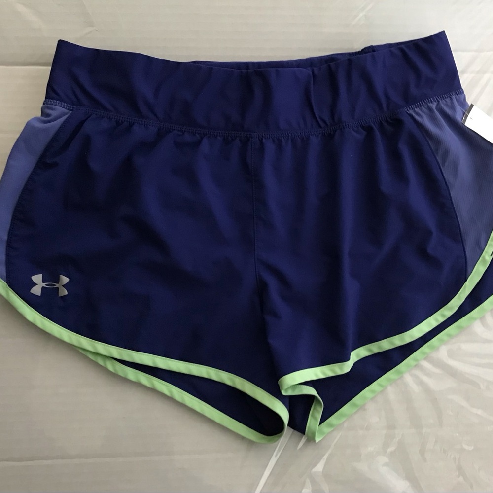 Under Armour Womens UA Running Shorts Elastic Waist Pull-On Gray Black Size LG